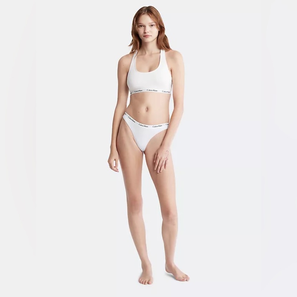 NWT 2pk (White & Blue) Carousel Logo Cotton Thongs